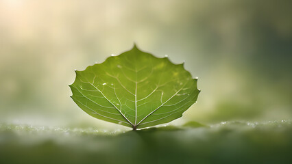 Capture the ethereal essence of a wishing leaf against a softly blurred backdrop