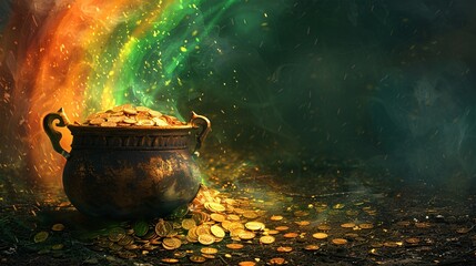 The Golden Cauldron A Magical Treasure Generative AI - obrazy, fototapety, plakaty