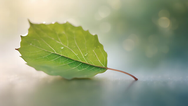 Capture the ethereal essence of a wishing leaf against a softly blurred backdrop