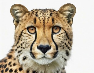 Close-up view of the face of a cheetah