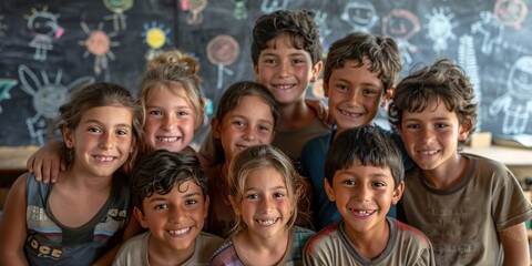 A Group of Children Smiling at the Camera Generative AI
