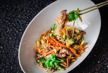 
In the image you can see an Asian dish, Thai seafood salad 