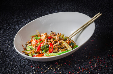 
In the image you can see an Asian dish, Thai seafood salad 