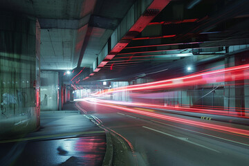 Explore the sensory experience of driving at high speed through urban landscapes, captured in a series of long exposure photographs along different streets