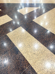 Tiled floor in a shopping center as an abstract background