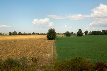 View of the Pianura Padana (Po Valley) in Emilia Romagna region.