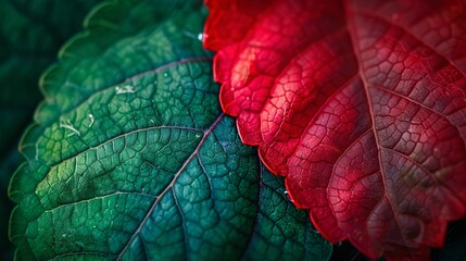 Fototapeta premium Autumnal Leaves A Study in Color and Texture Generative AI