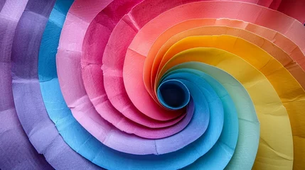 Foto op Plexiglas Colorful spiral background with rainbow colors, in the style of rainbow color swirl pattern, rainbow background, in the style of rainbow swirl, colorful © Tiz21