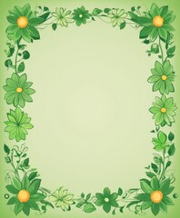 Obraz premium Immerse in nature's embrace with our green floral frame illustration. A canvas for your text or photo, bringing the freshness of the outdoors