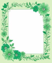 Fototapeta premium Immerse in nature's embrace with our green floral frame illustration. A canvas for your text or photo, bringing the freshness of the outdoors