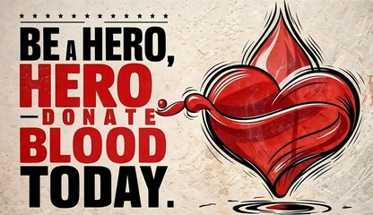 Heartfelt Blood Donation Poster Illustration for Lifesaving Campaigns