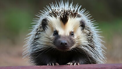 A-Porcupine-With-Its-Spines-Bristling-With-Anticip-