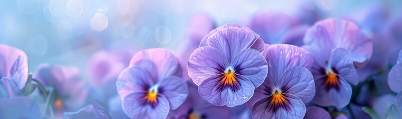 Blossoming Beauty A Close-up of Vibrant Purple Flowers Generative AI