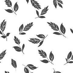 an illustration of an minimal leaf pattern on a white background