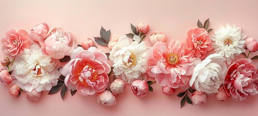 Blossoming Beauty A Vibrant Bouquet of Peonies and Roses Generative AI