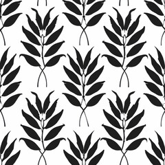 an illustration of an minimal leaf pattern on a white background