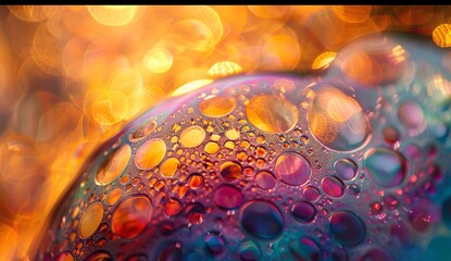 Vibrant Drops A Close-up Photography of Colorful Water Drops Generative AI