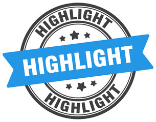highlight stamp. highlight label on transparent background. round sign