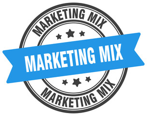 marketing mix stamp. marketing mix label on transparent background. round sign