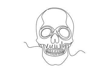 One continuous line drawing of anatomy of human concept. Doodle vector illustration in simple linear style.