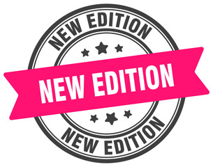 new edition stamp. new edition label on transparent background. round sign