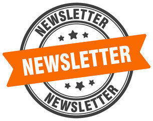 newsletter stamp. newsletter label on transparent background. round sign