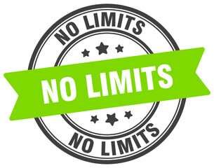 no limits stamp. no limits label on transparent background. round sign