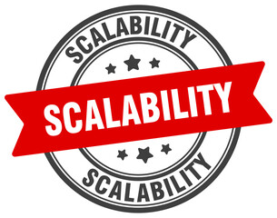 scalability stamp. scalability label on transparent background. round sign