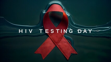 Red Ribbon HIV Testing Day Poster Concept for Awareness Campaigns