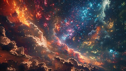 Cosmic Dreamscape A Journey Through the Stars and Clouds Generative AI