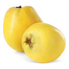 Delicious fresh ripe quinces isolated on white