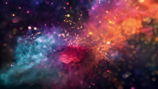 Like fireworks in the night sky bursts of colorful particles light up the blackness leaving a trail of wonderment and awe.