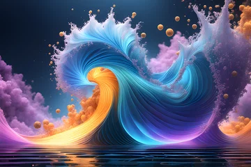 Foto op Canvas Abstract wavy background with swirling patterns of wave © Julaporn