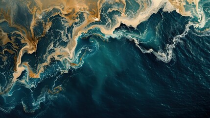 Aerial View of Environmental Ocean Pollution