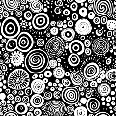 handdrawn Black and White doodle digital paper . Patterns scrapbooking pages