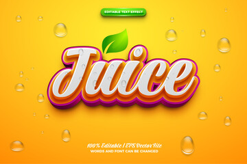 Fresh Orange Purple Juice  nature 3d logo template editable text effect style