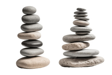 stack of zen stones isolated on transparent background