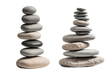 stack of zen stones isolated on transparent background