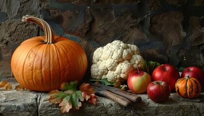 Autumn Harvest A Seasonal Still Life Generative AI