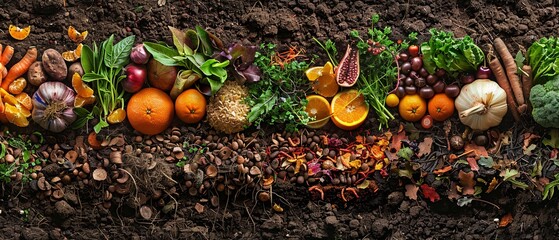 Harvesting the Earth A Colorful Display of Fresh Produce and Organic Matter Generative AI