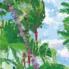 Oil paintings and various flowers, lotus leaves, lotus landscapes, and beautiful birds