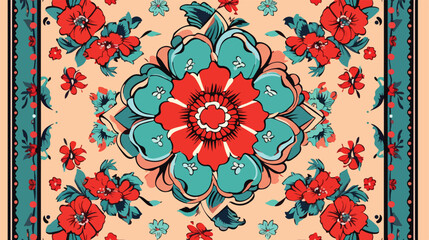 Print design for a square scarf tablecloth decorati