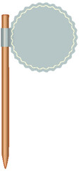 Vector illustration of a pencil and circular seal