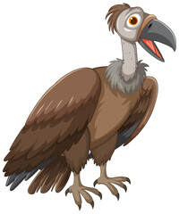 Colorful vector illustration of a cartoon vulture