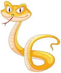 A friendly looking cartoon snake with a smile.
