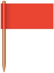 Vector illustration of a blank red flag.
