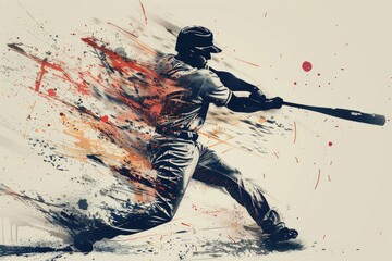 Abstract baseball player