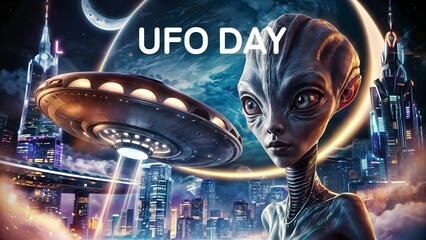 Mysterious UFO Soars Over Urban Landscape, Alien Encounter on UFO Day