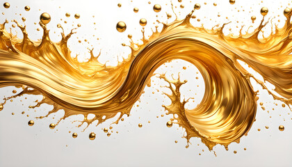 Vorlage und Hintergr&uuml;nde in Gold golden wei&szlig; Welle dynamisch spritzig Tropfen Wirbeln fl&uuml;ssig, Wirbel kraftvoll leuchtend lebendig Energie geladen metallisch Honig gl&auml;nzend rein Reichtum Luxus edel