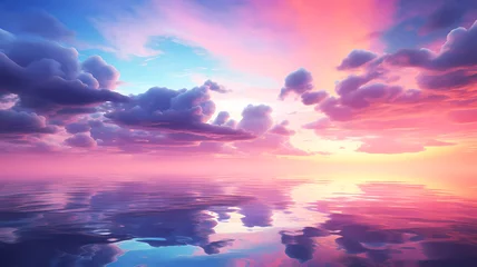 Foto op Plexiglas Colorful pastel sky after the sunset. Generative ai design art concept. © Stockpics